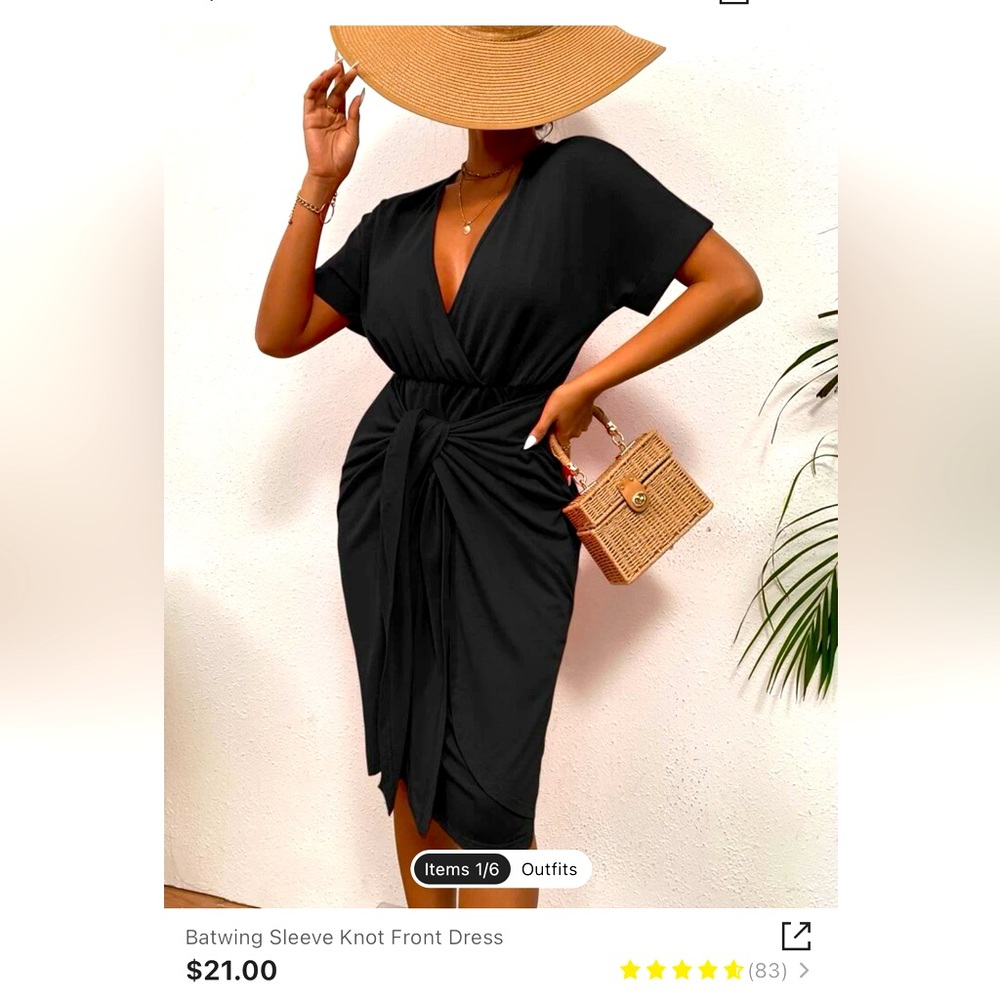 Black short sleeve dress
